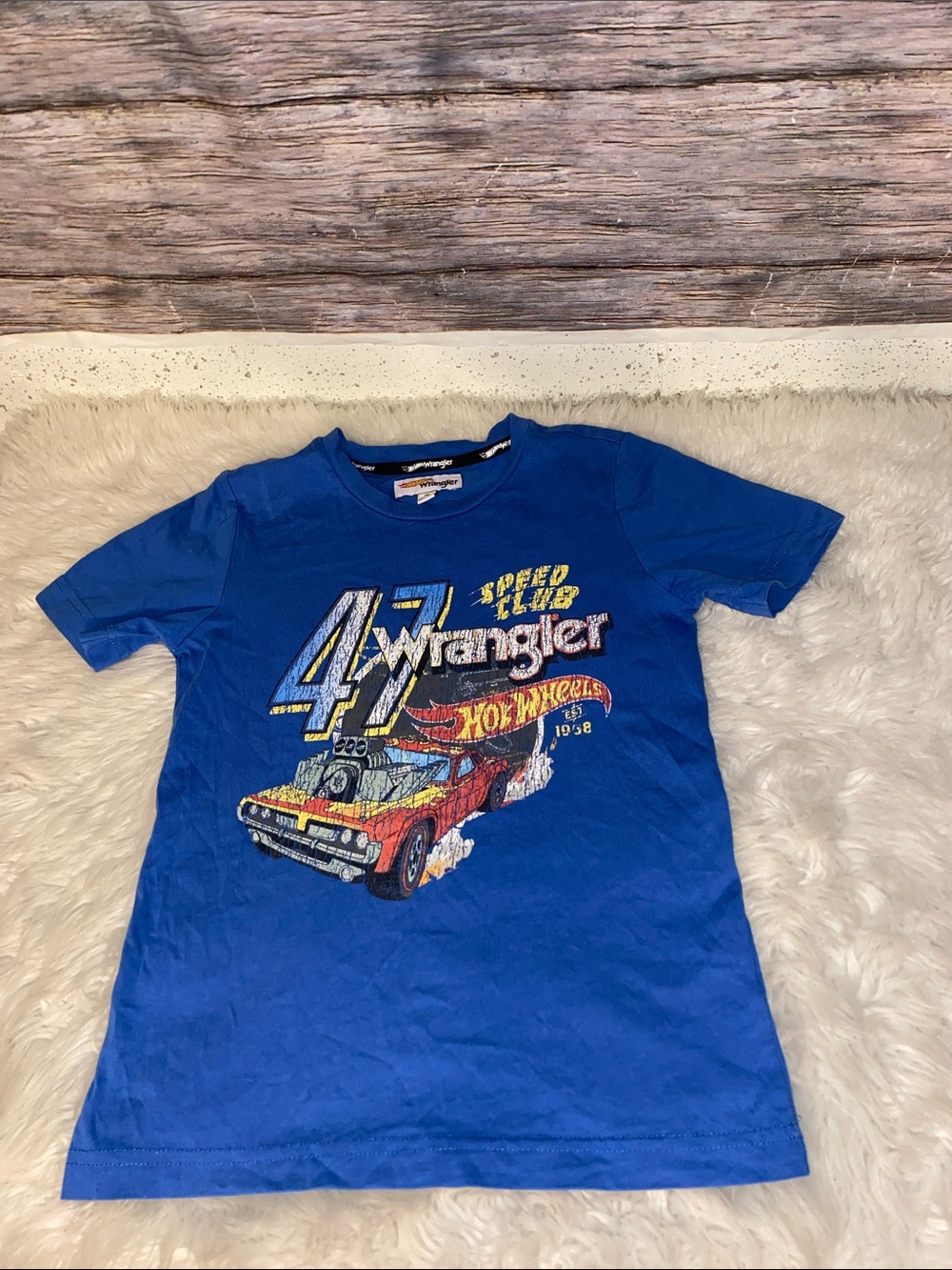 Wrangler Blue Hot Wheels Boys Graphic Tee